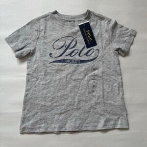 Kids Polo Ralph Lauren Grey Logo Graphic‎ T Shirt Size 3T